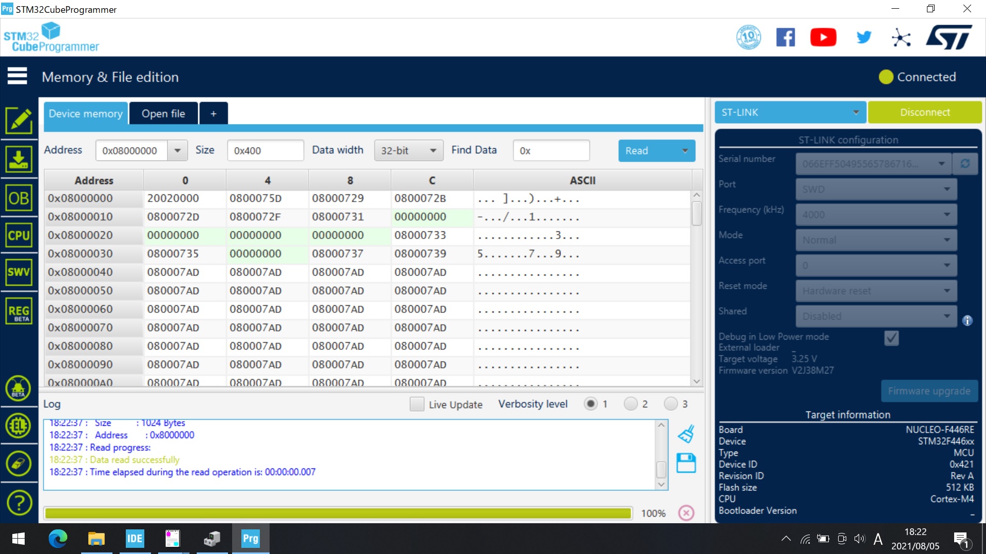 STM32CubeProg_ST-LINK_Connected